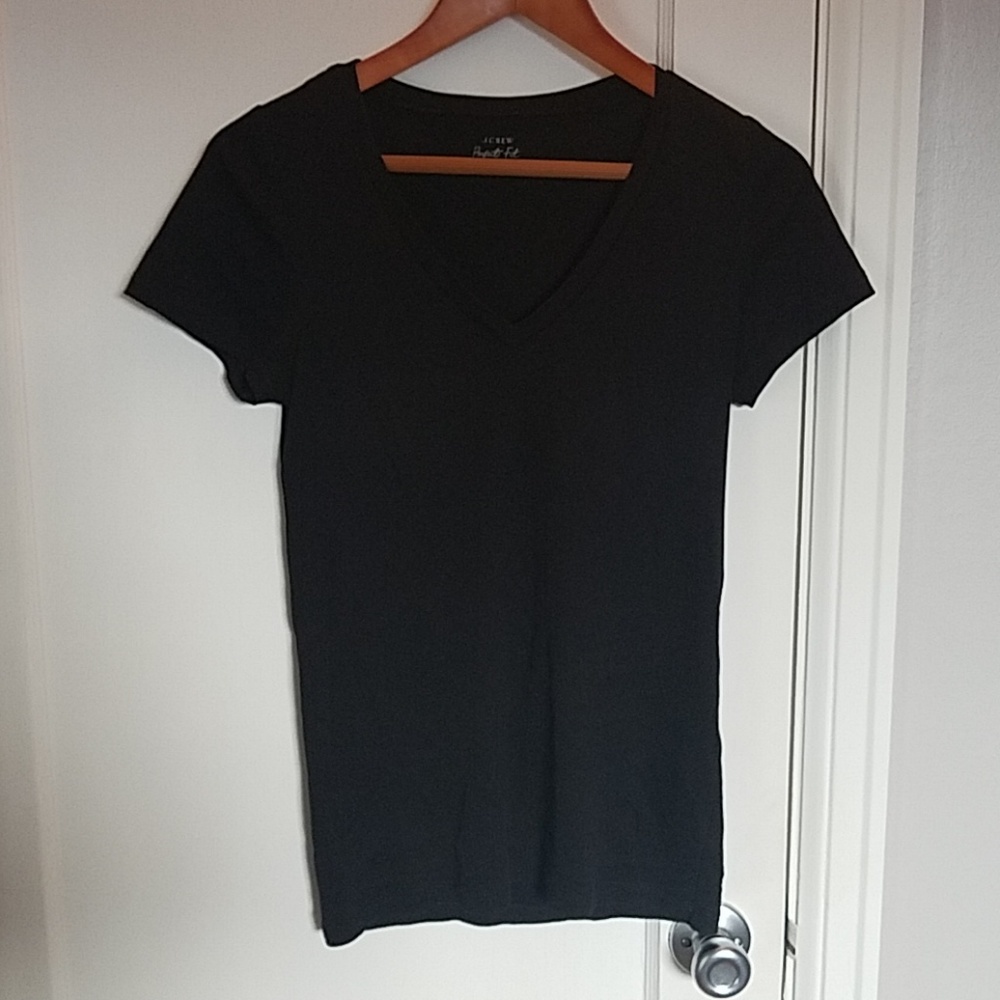 JCrew Black Stretch Vneck Tee